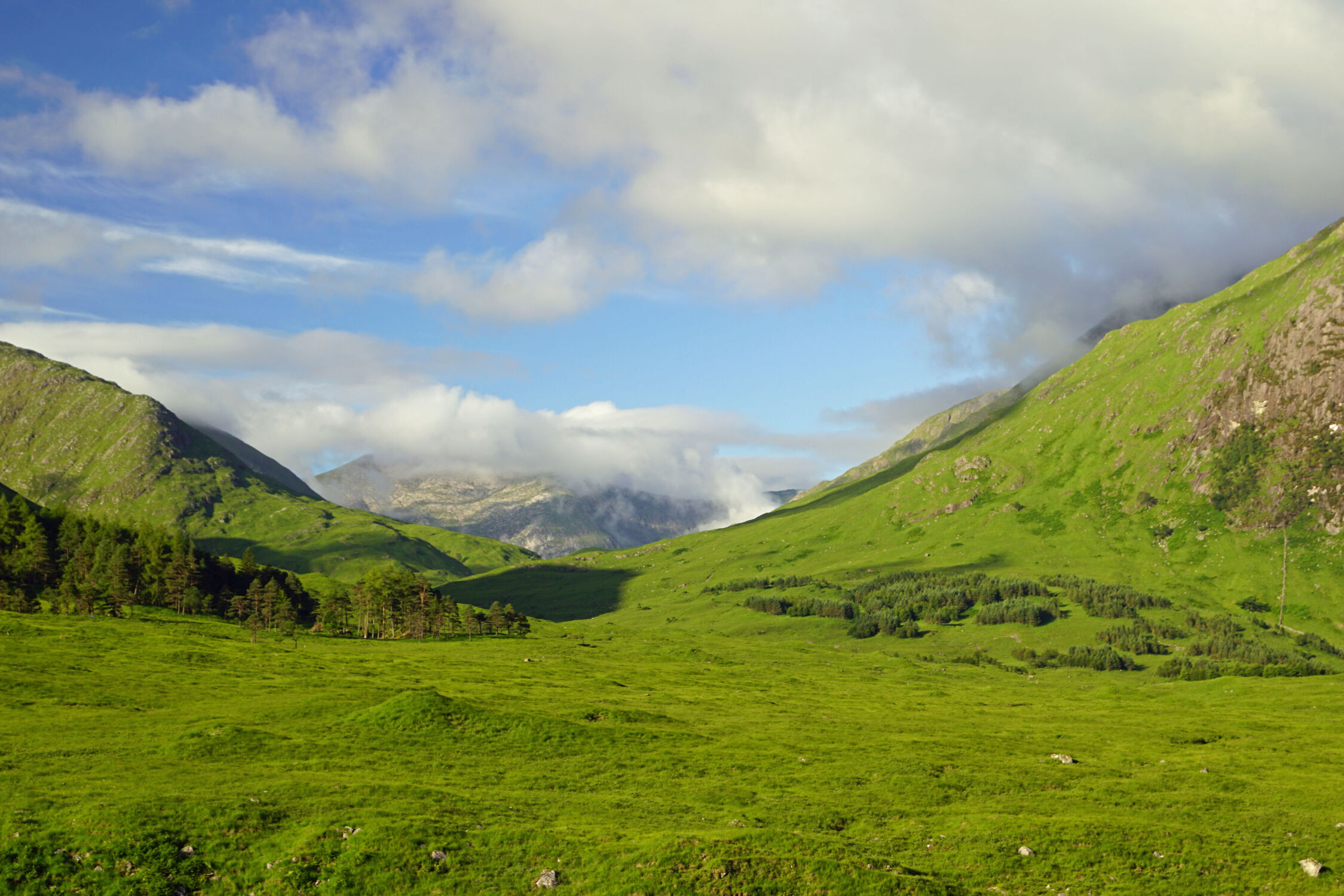 Bild mit Natur, Grün, Berge, Himmel, Wolken, Landschaft, Schottland