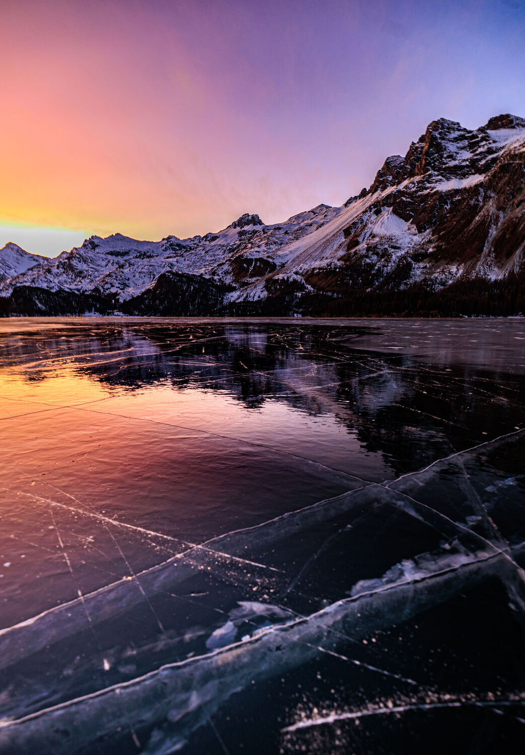 Bild mit Landschaften, Eis, Seen, Sonnenuntergang, Alpen, Landschaften & Stimmungen, Schweiz, Schwarzeis