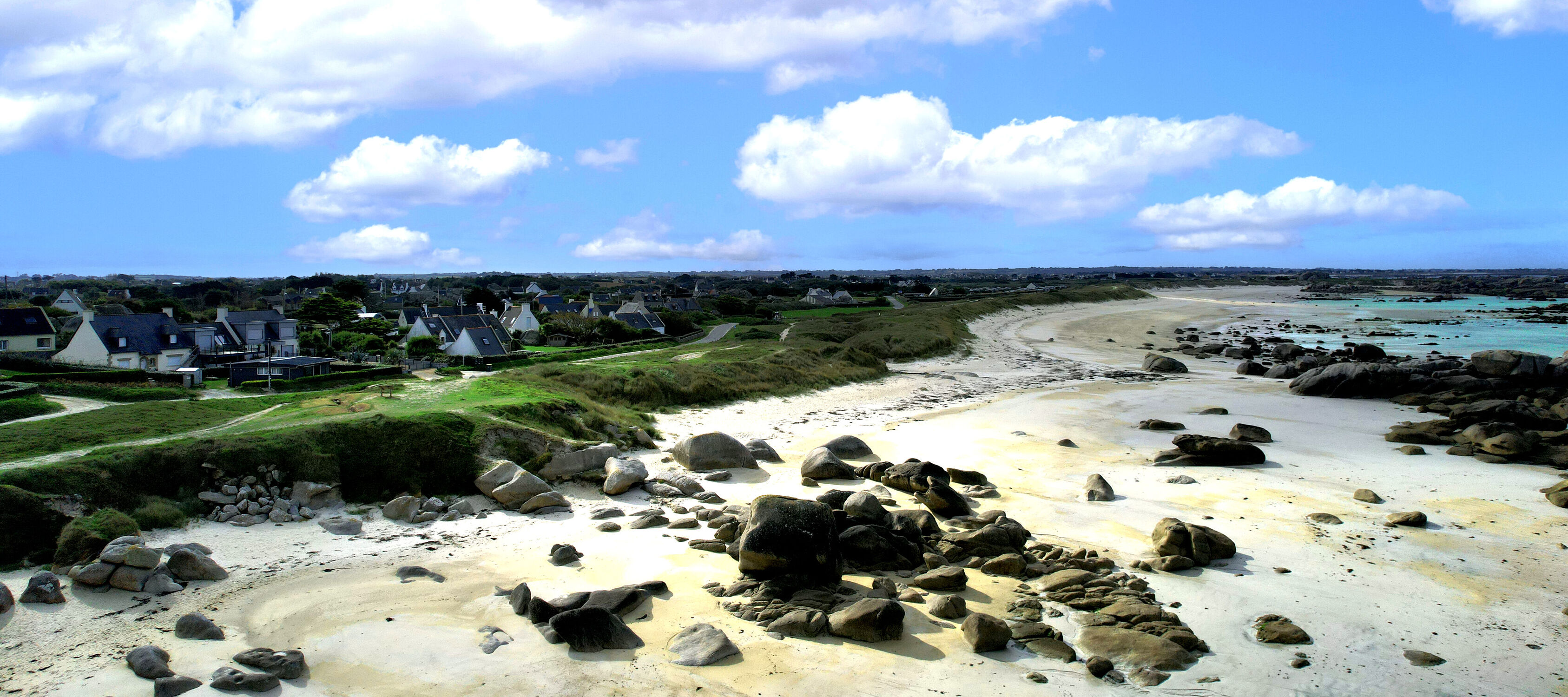 Bild mit Strand, Bretagne, Drohnenaufnahme