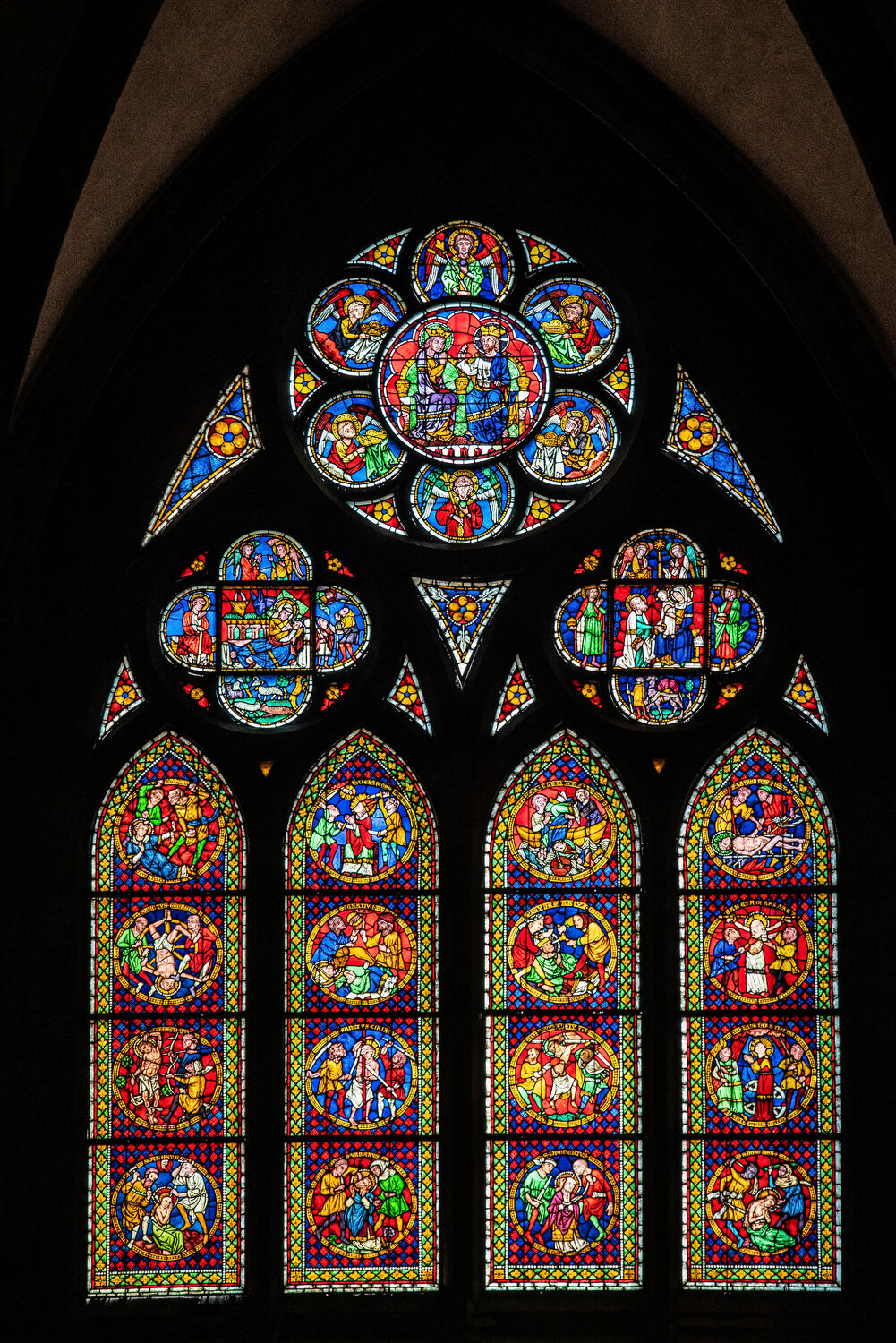 Bild mit Glas, Kirche, Bunt, Historisch, Glauben, Kirchenfenster, Geschichten, sakral, Münster, Freiburg