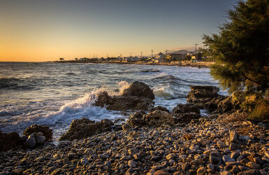 Bild mit Meerblick, Meer, Morgenstimmung, Kreta, Morgenstunde, Wasserwellen, Morgenidylle, Steine im Wasser