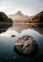 Bild mit Berge, Seen, Sonnenuntergang, Bergsee