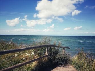 Bild mit Natur, Wolken, Blau, Meerblick, Ostsee, Meer, Steilküste