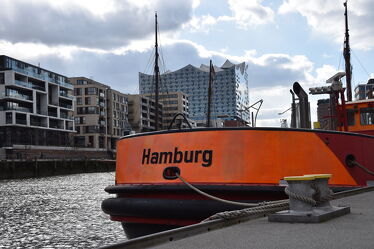 Historisches Feuerwehrschiff  in der Hafencity.