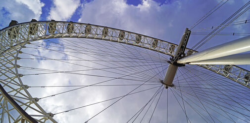 Blick auf das Riesenrad London Eye