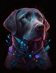Realistic portrait of Labrador Retriever