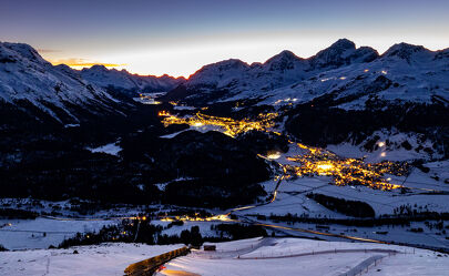Bild mit Landschaften, Winter, Seen, Alpen, Blaue Stunde, Schweiz, aussicht