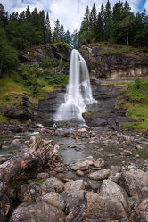 Bild mit Wasserfall, Norwegen, Waterfall, Lützner, Steindalfossen, Hardangerfjord