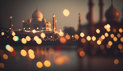 Taj Mahal in beeindruckender Abenddämmerung
