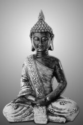 Bild mit Hintergrund, Buddha, monochrom, dunkel, Beten, Religion, Glauben, figur, buddismus, heilig