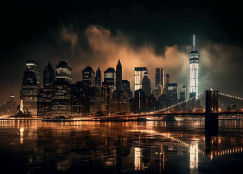 Bild mit Abstrakt, Landscape & City, New York, New York, New York City