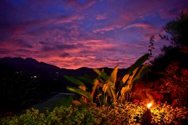Bild mit Natur, Sonnenuntergang, Feuer, Bunt, romantisch, Lichter