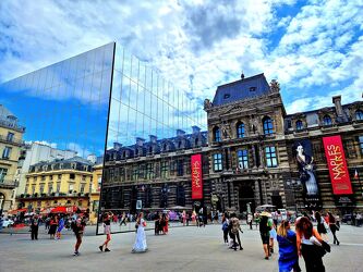 Bild mit Architektur, Gebäude, Städte, Stadt, Spiegelung, City, Paris, Europa