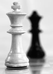 Bild mit Spiel, Stillleben, schwarz weiß, SW, Schach