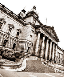 Bild mit Architektur, Deutschland, Haus, schwarz weiß, SW, Gericht, Bundesverwaltungsgericht, Leipzig, Architekturfotografie, Sachsen