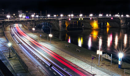 Augustusbrücke Dresden bei Nacht