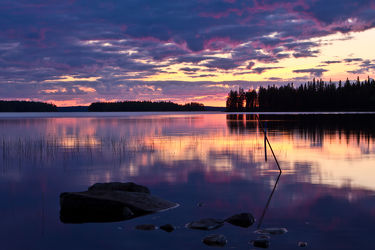 Abend am See Lentua, Finnland