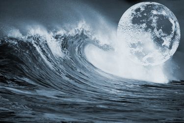 Bild mit Wasser, Wellen, Mond, Meer, Küste, Flut, ozean, meereswellen
