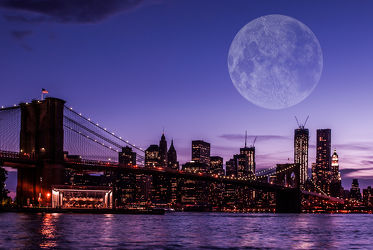 Full moon over Manhattan
