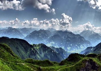 Bild mit Natur, Landschaften, Berge, Wolken, Österreich, Panorama, Landschaft, berg, Gebirge