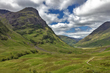 Bild mit Natur, Berge, Weiden und Wiesen, Landschaft, Schottland, Wiesen, Gebirge, tal, schottische highlands, glen coe