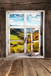 Bild mit Fenster, rustikal, Fensterblick, Landleben, holzfenster, schwarzwald, bauernhof, Urig, bauernstube, blick durch ein Fenster