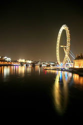 Bild mit Städte, England, London, Stadt, City of London, City, Nacht, Nacht, Stadtleben, Riesenrad, London Eye