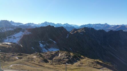 Bild mit Alpen, Alpenland, Alpen Panorama, Blauer Himmel, Blauer Himmel mit Gegenlicht, Allgäuer Alpen