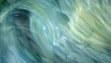 Bild mit Grün, Bögen, Abstrakte Kunst, Abstrakte Malerei, Welle, Kräftig, Wellen Ozean