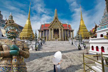 Bild mit Kunst, Kunstfotografie, asien, südostasien, Tempelanlagen, Religion, Thailand, Bangkok, Königspalast