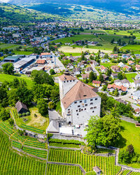Bild mit Landschaften, Schlösser und Burgen, Panorama, Luftaufnahme